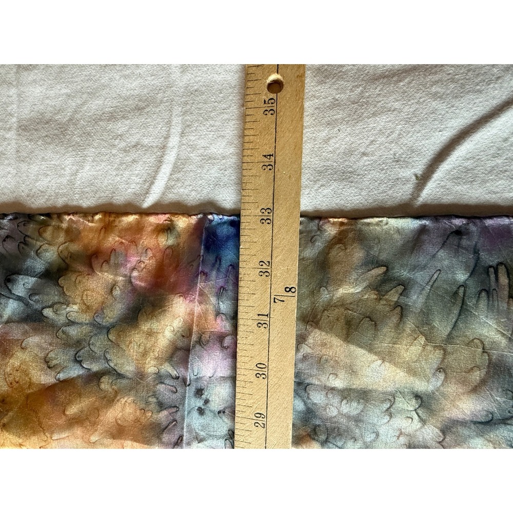 Vintage Silk Square Scarf Womens OS Multicolor Hand Painted Abstract Floral Art - Picture 9 of 10
